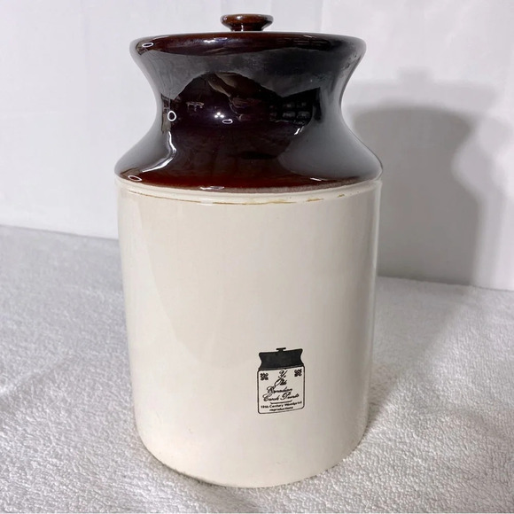 Vintage Ye Old Canadian Crockery Ceramic Abenakis Kitchen Crock Flour Canister - Picture 3 of 15